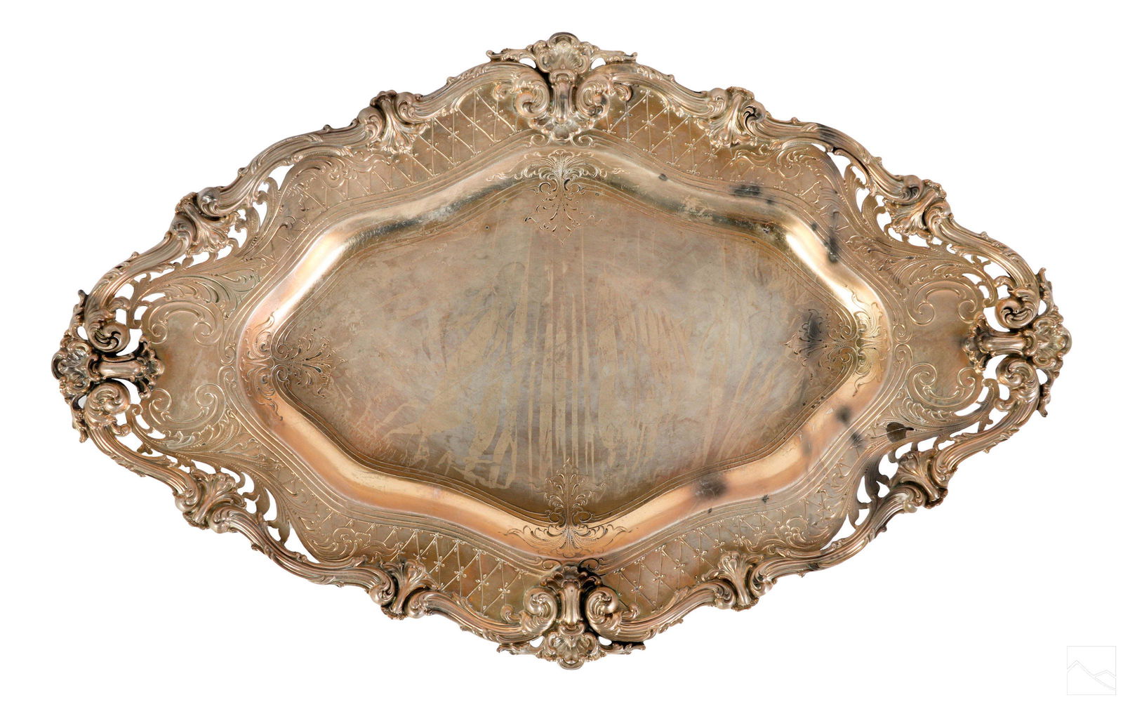 Whiting Sterling Silver Oblong Serving Tray 720g. (1 of 5)