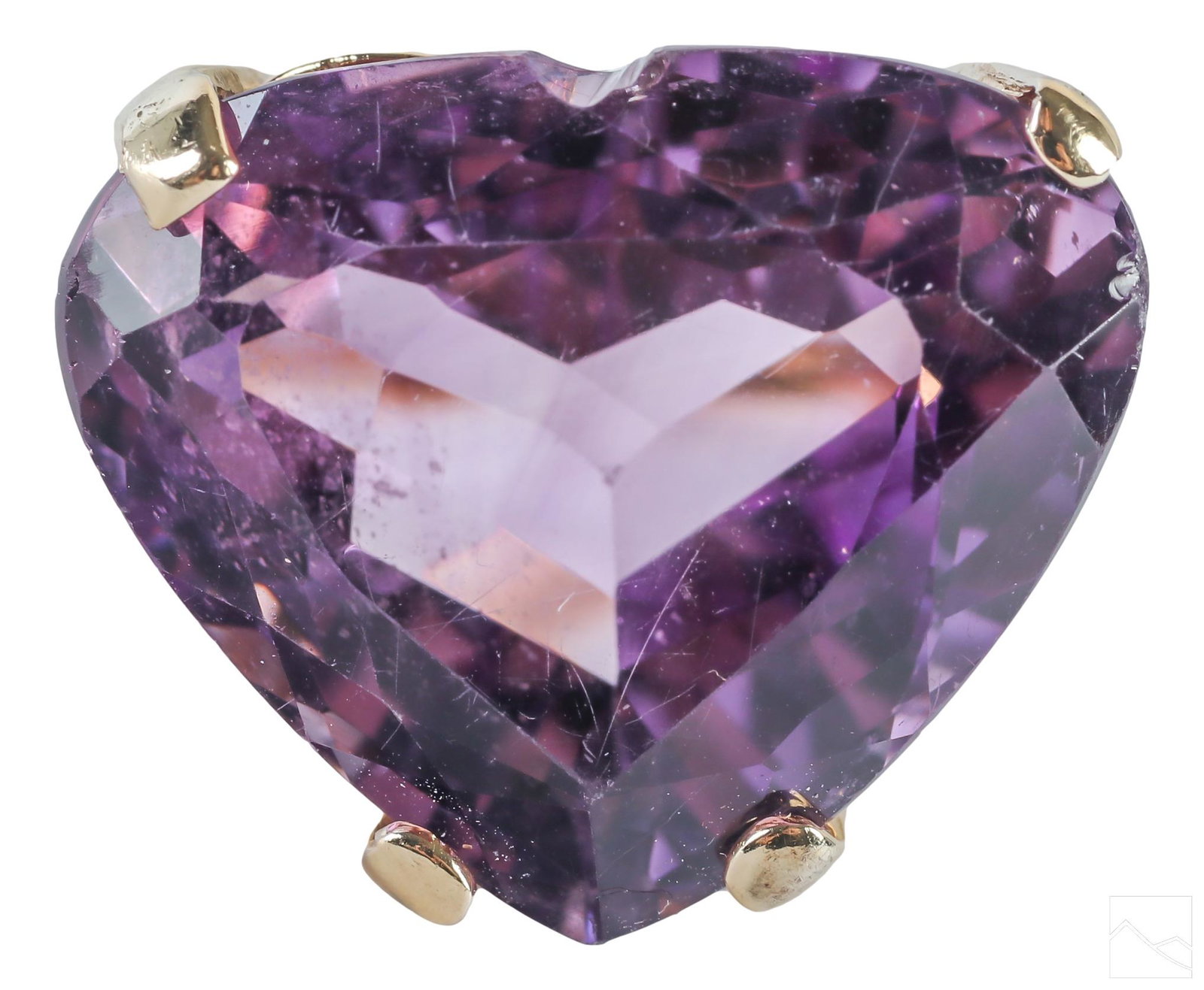14K Gold Vintage 14 CT Heart Shaped Amethyst Ring (1 of 6)