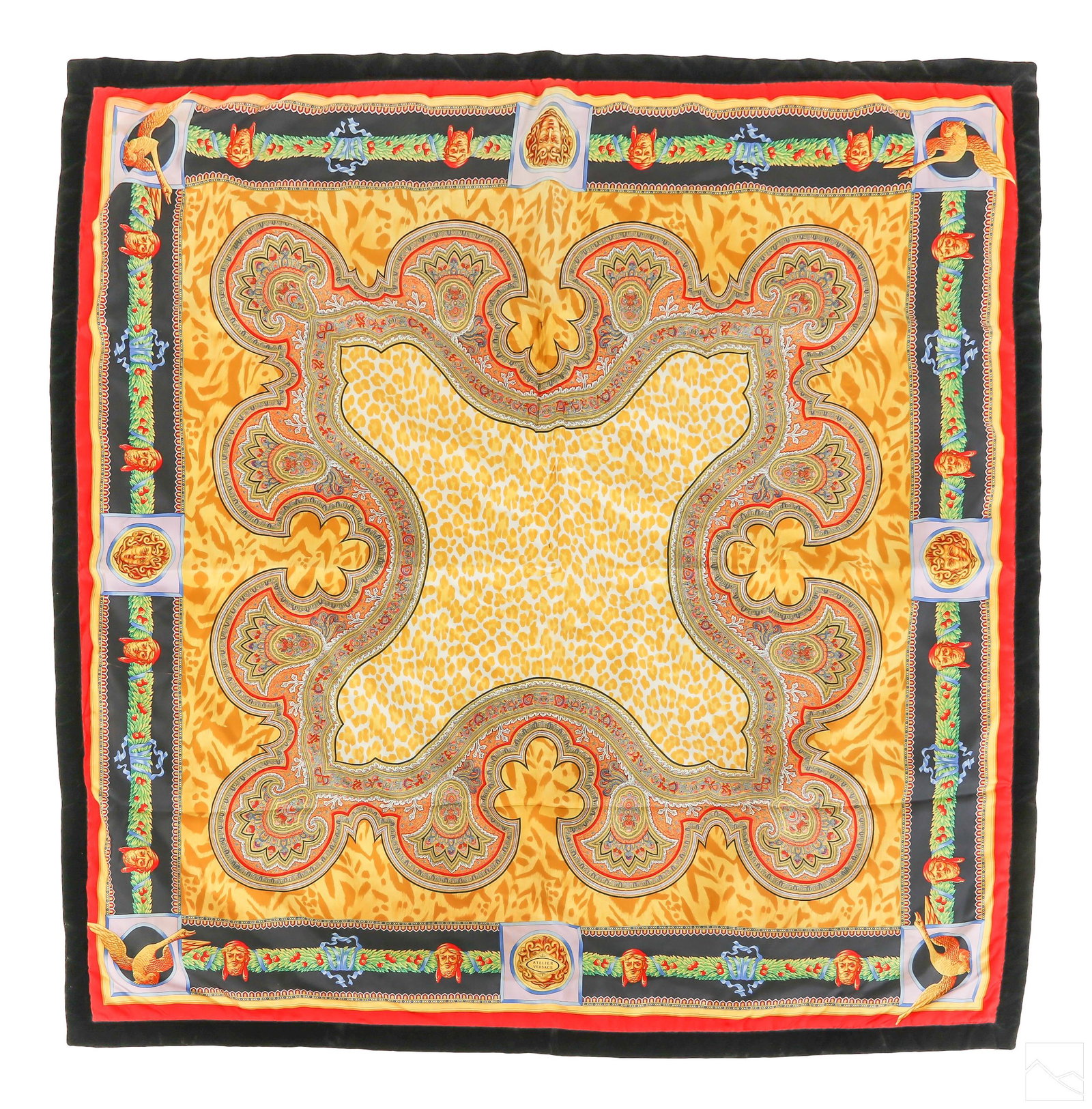 Versace Designer Silk & Velvet Throw Blanket Cover (1 of 5)