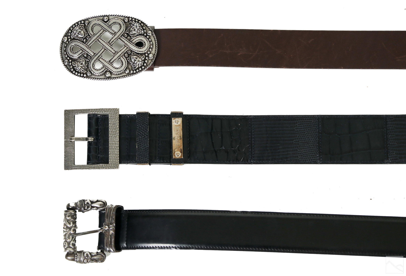 Versace Italian Designer Couture Leather Belts LOT (1 of 4)