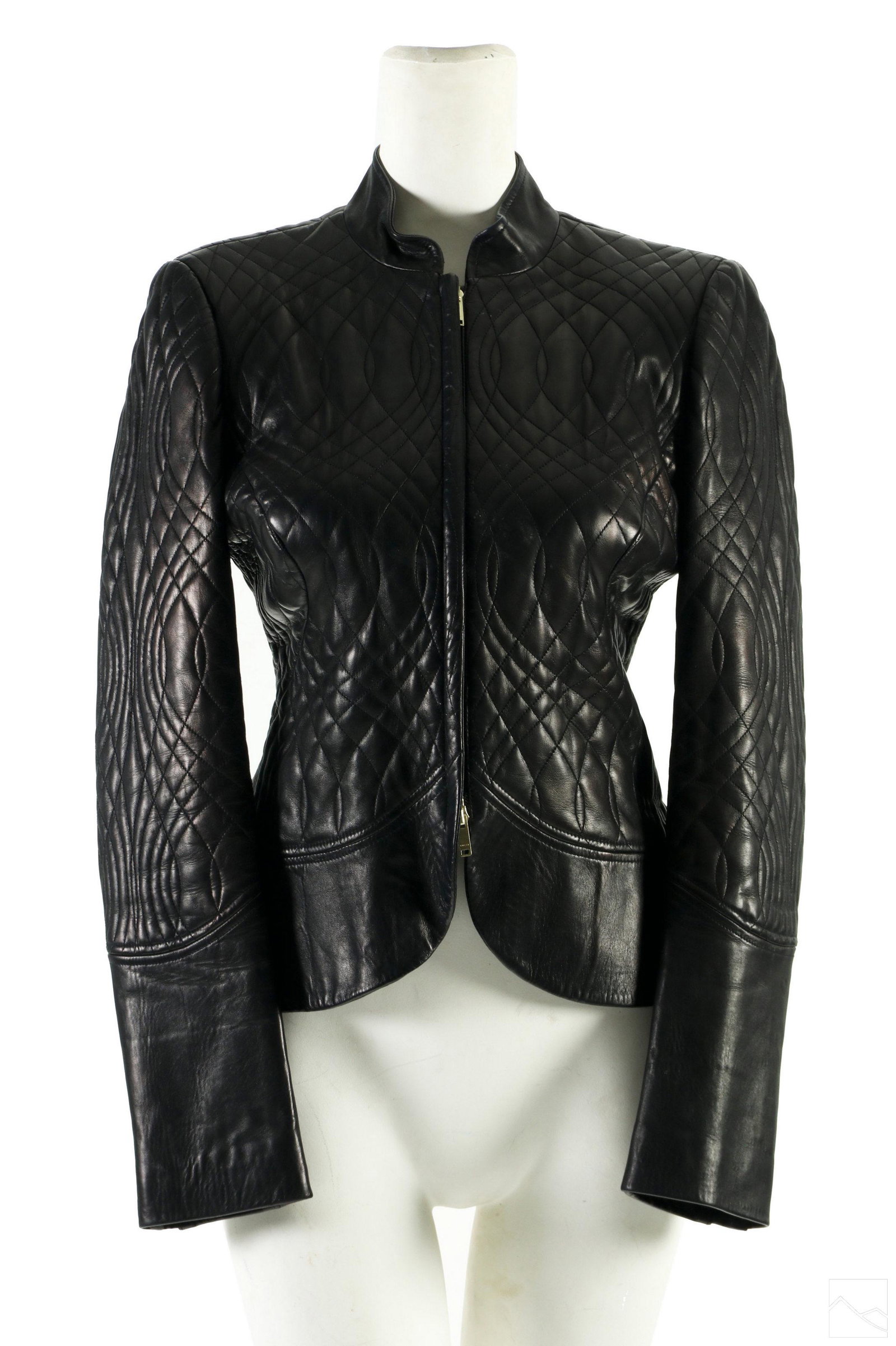 Gucci GG Quilted Leather Ladies Biker Jacket Sz SM (1 of 5)