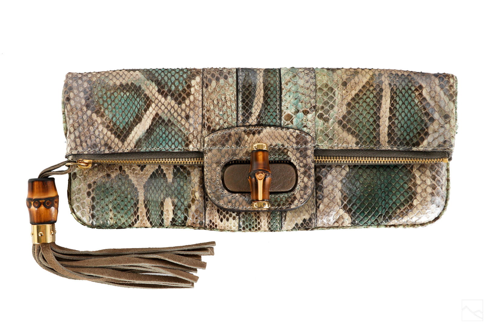 Gucci Lucy Designer Bamboo Python Clutch Purse Bag (1 of 6)