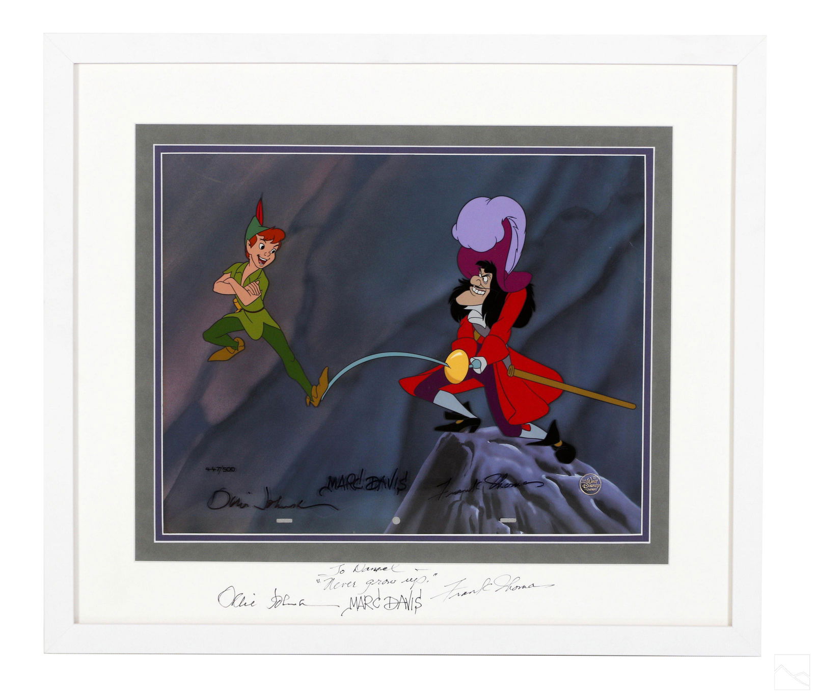 Walt Disney PETER PAN & HOOK Animation Cel SIGNED (1 of 8)