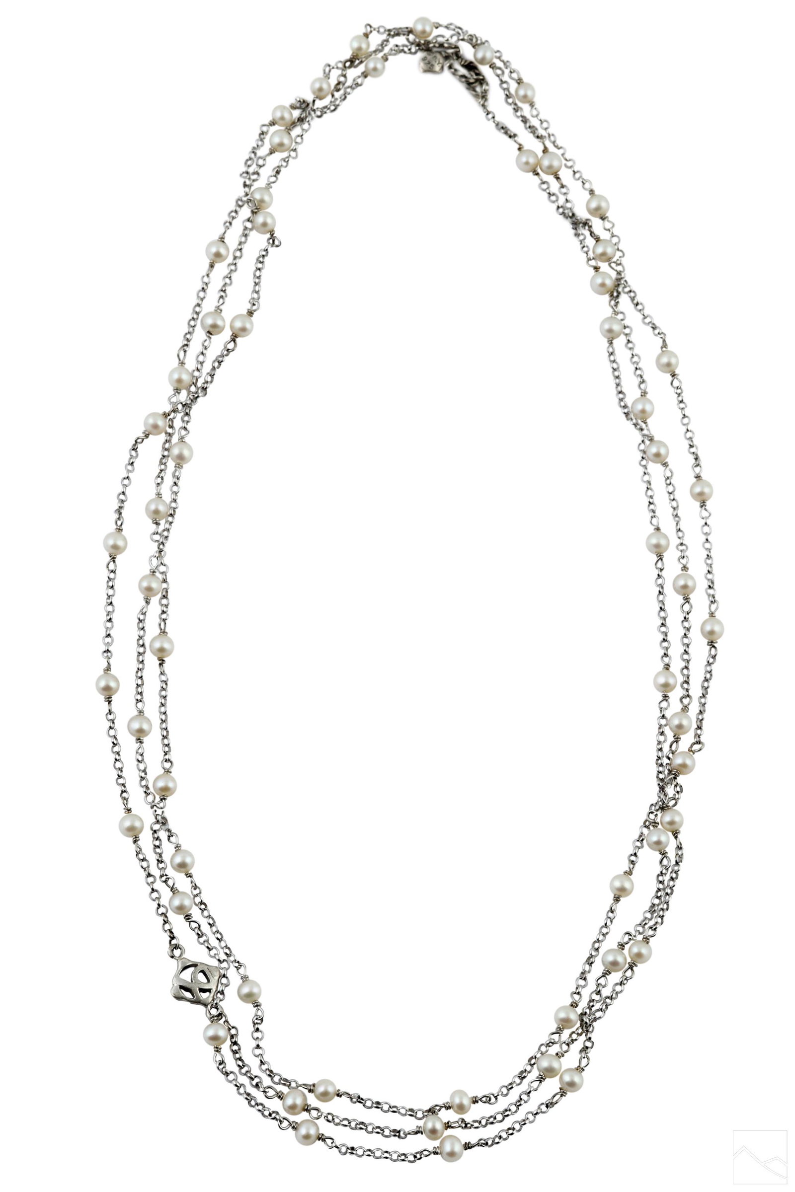 David Yurman Sterling Silver & Pearls 60" Necklace (1 of 5)