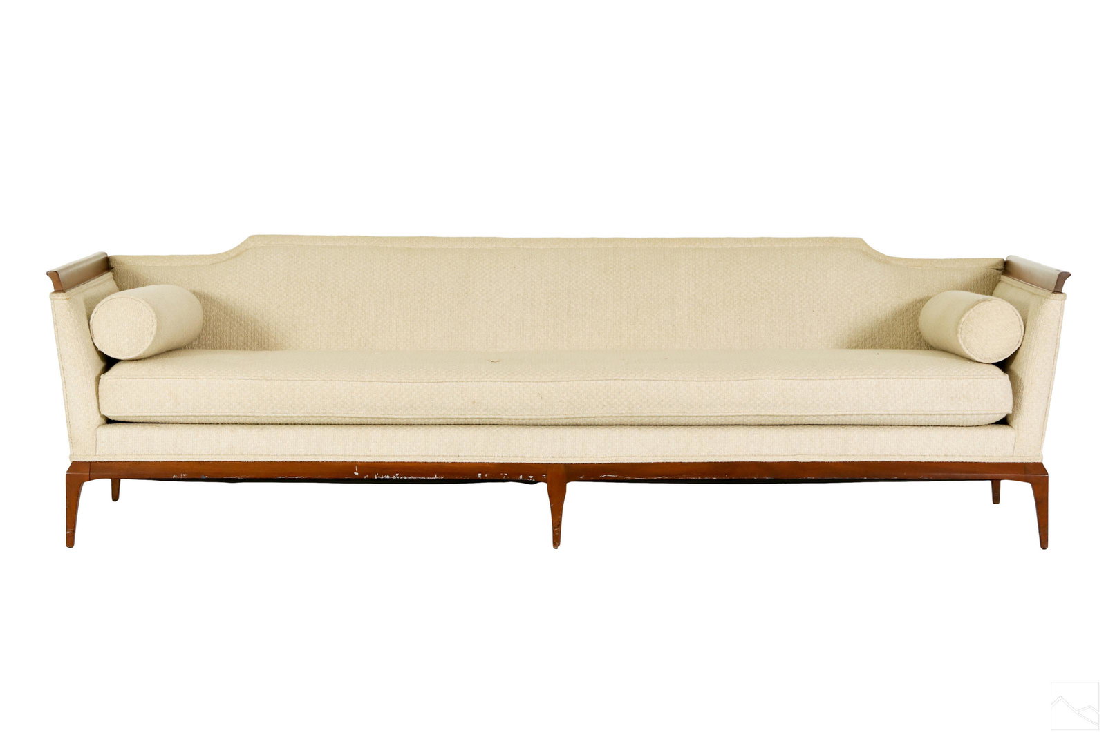 Danish Modern Upholstered Wood Settee Sofa Couch (1 of 6)