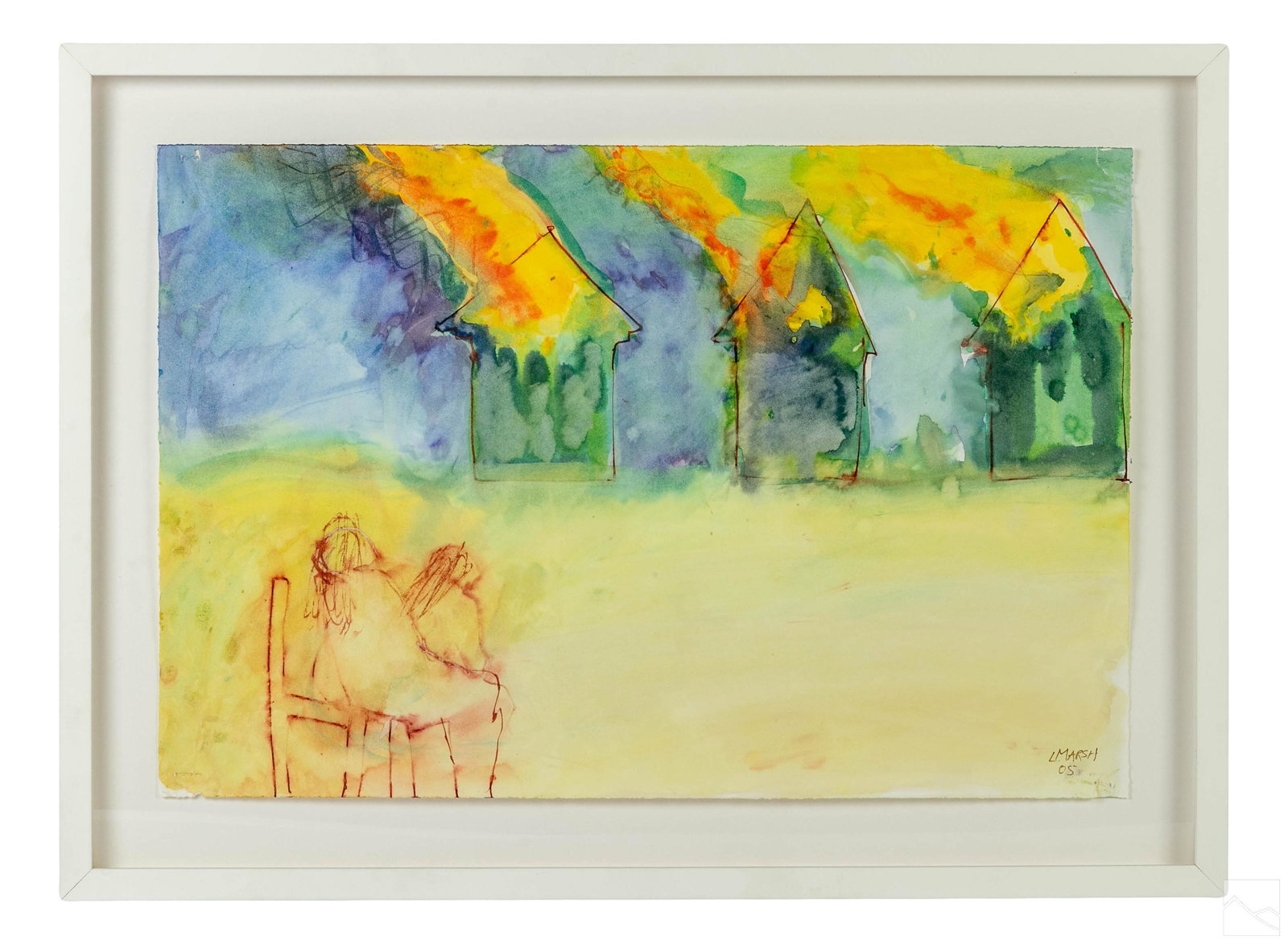 Lorna Marsh 1949-2022 Abstract Landscape Painting (1 of 4)
