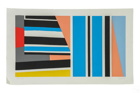 Pierre Clerk b.1928 Modernist Morocco LE Serigraph: Pierre Clerk (Canadian American, born 1928). A limited edition silkscreen serigraph on paper. Features a work from the Morocco Series #8. Sheet size is approximately 26.5" x 40.5". Signed and dated 19