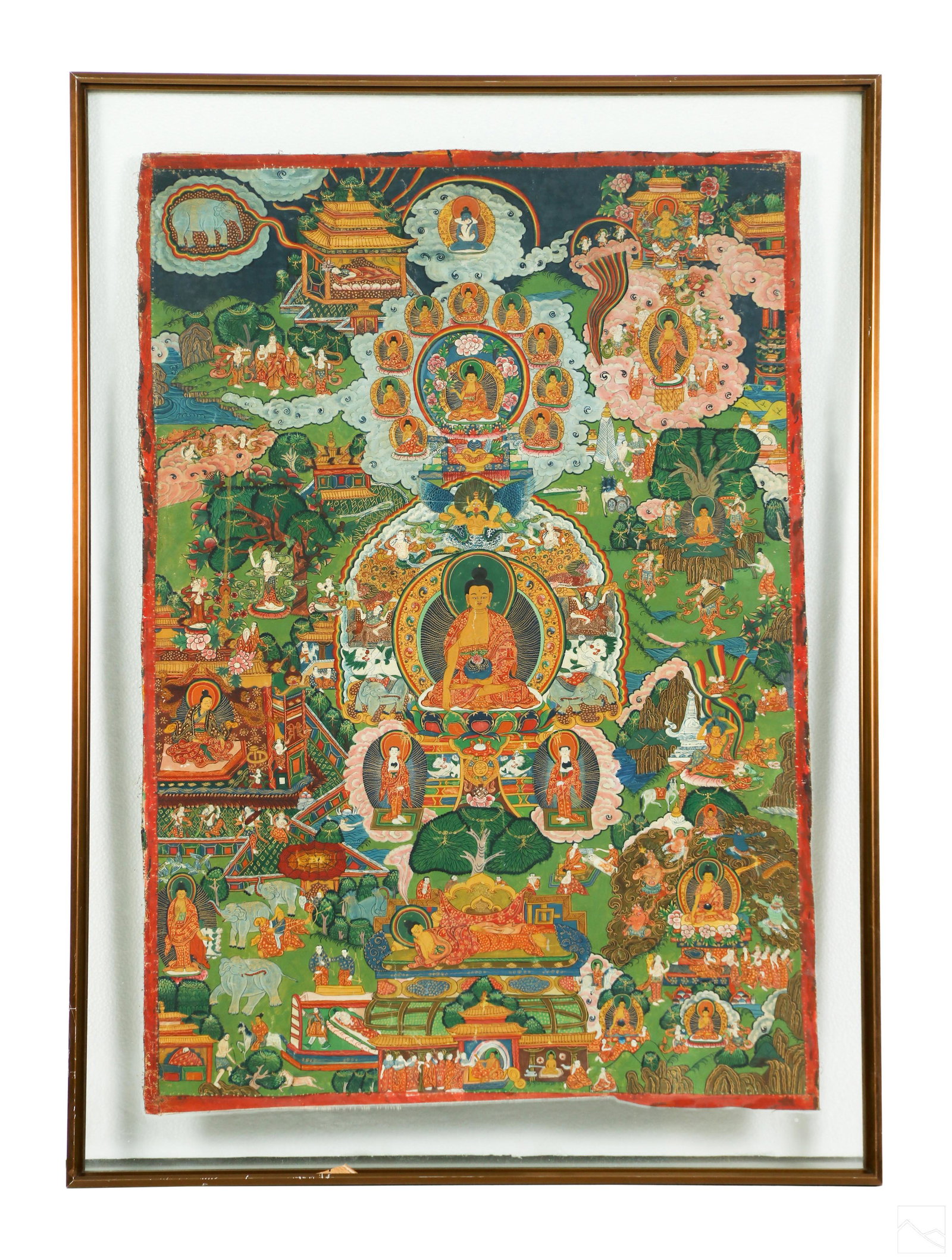 Tibetan Chinese Buddha Immortals Thangka Painting (1 of 3)