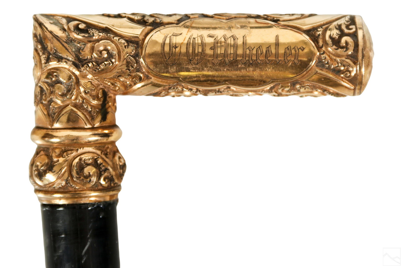 Victorian 14K Gold Filled Wood Walking Stick Cane (1 of 4)