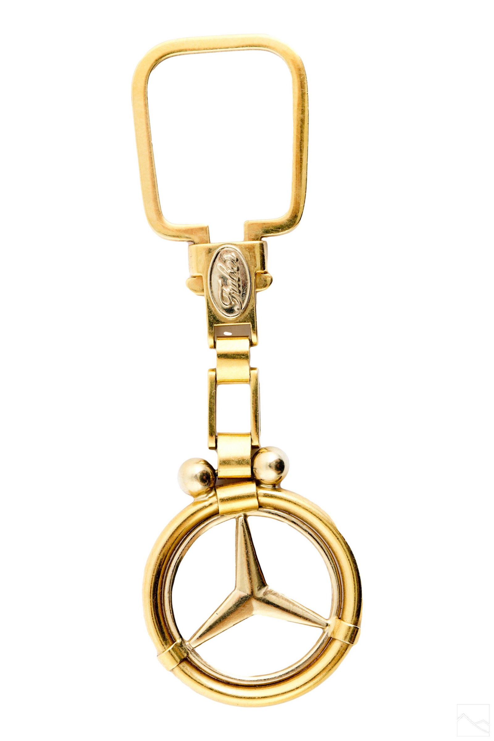 18K Gold Mercedes Benz Logo Designer Key Ring Fob (1 of 4)