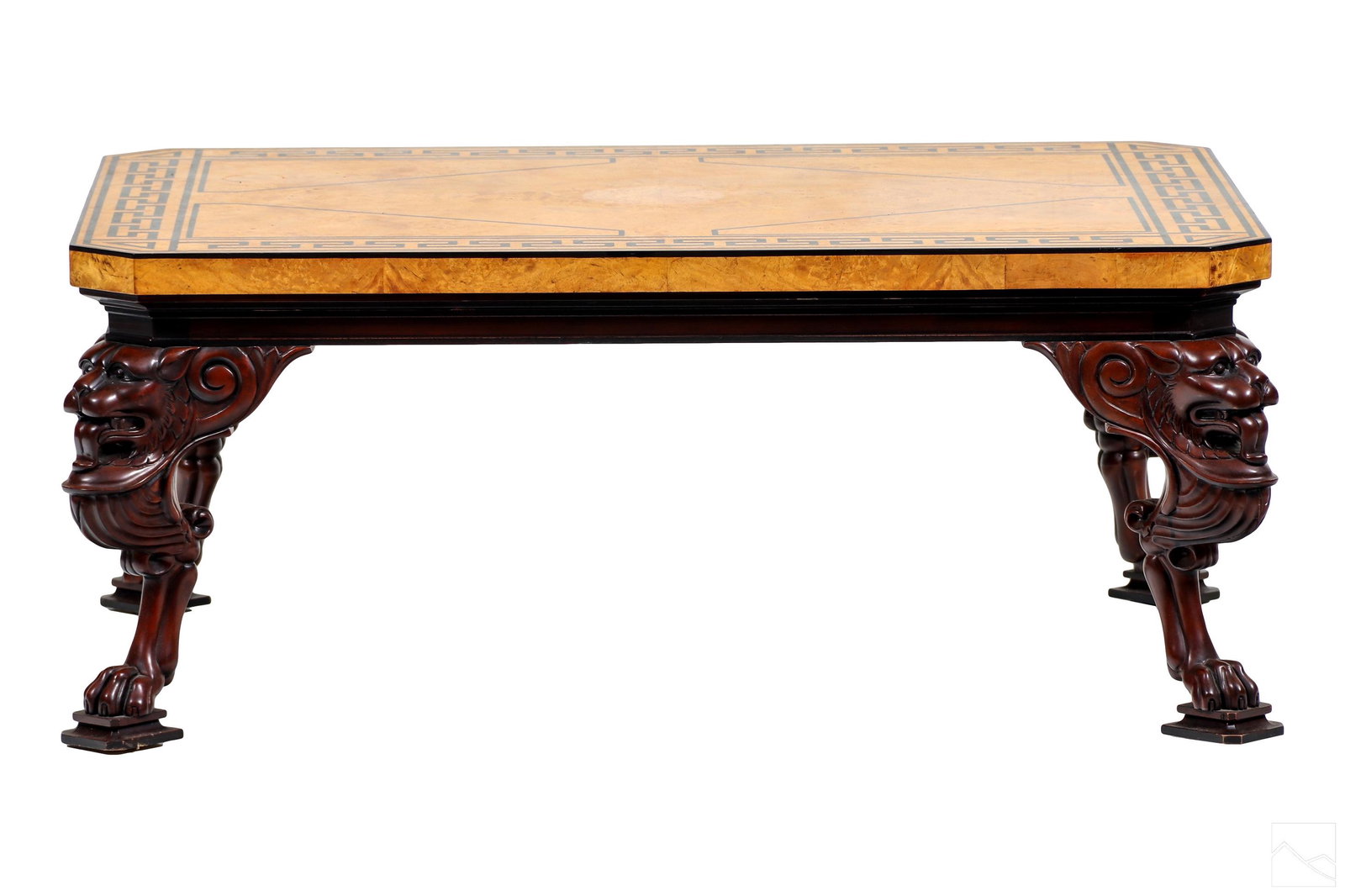 Baker Neoclassical Greek Keys Lions Cocktail Table (1 of 9)