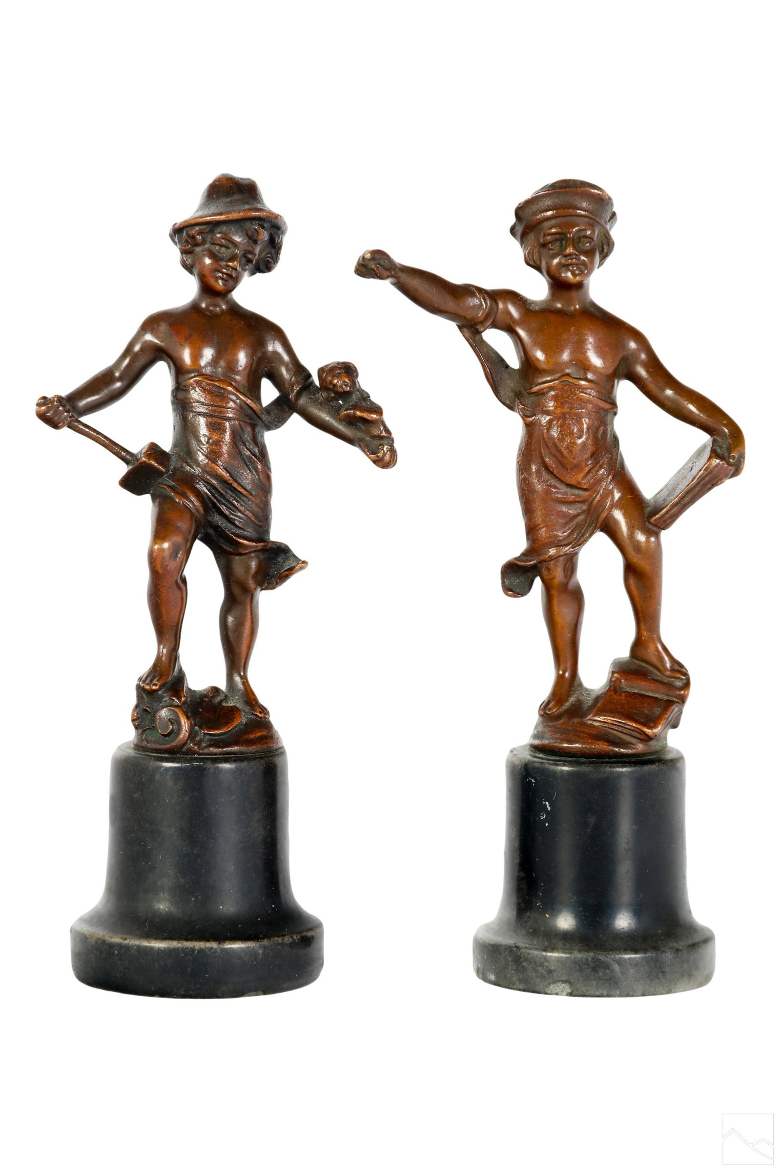 Bronze Figural Poet and Sculptor Child Sculptures (1 of 4)