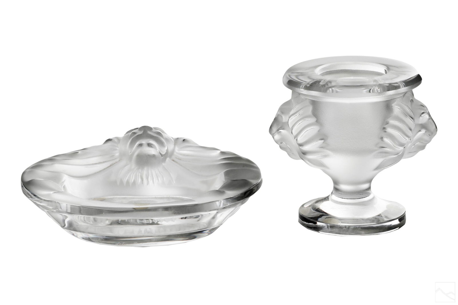 Lalique French Crystal Lion Ashtray and Cigar Cup (1 of 7)