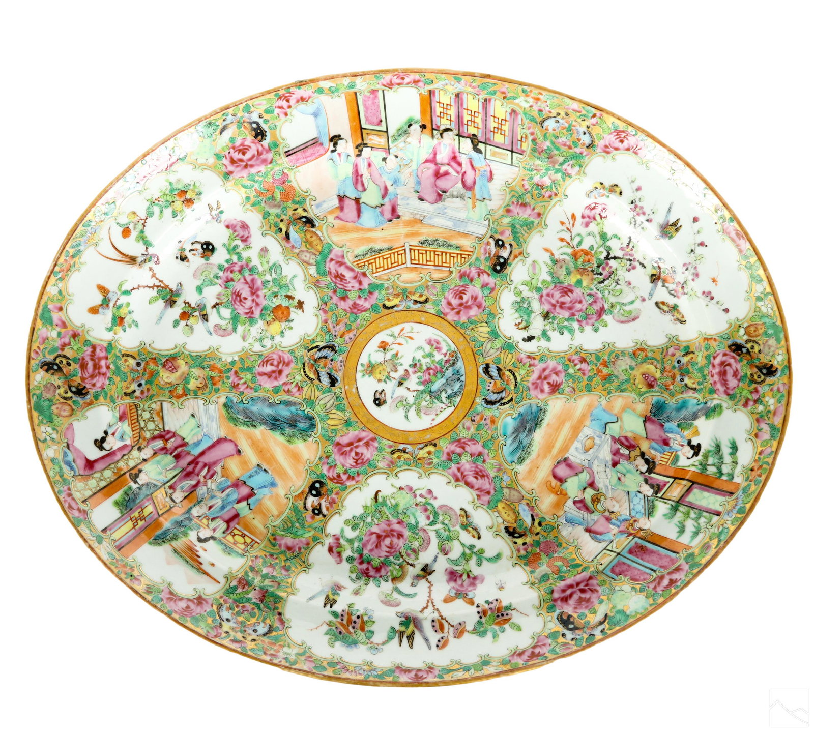Chinese 19C Rose Medallion Porcelain Oval Platter (1 of 4)