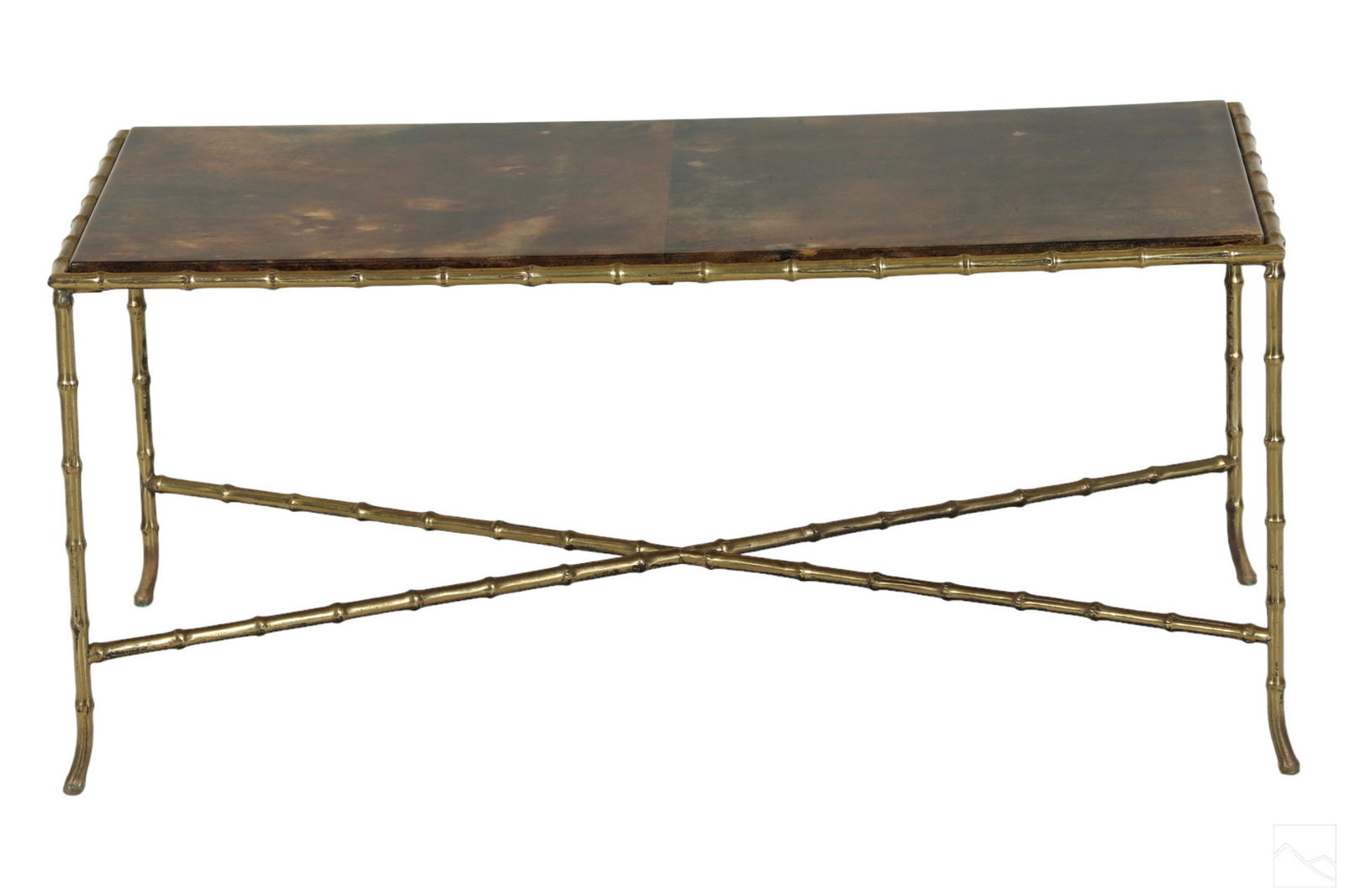 Bamboo Goat Skin Coffee Table Manner of Aldo Tura (1 of 6)