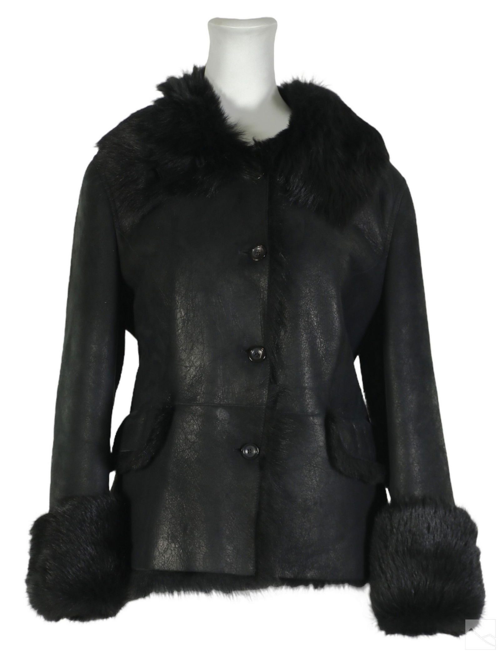 Piazza Sempione Designer Fur Lined Leather Jacket (1 of 6)