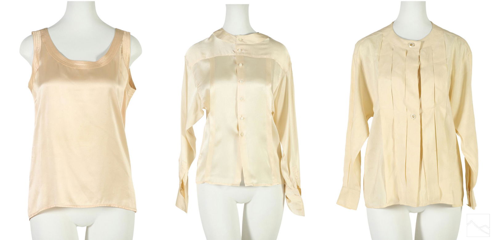 Chanel Designer Ladies French Silk Blouses 3pc LOT (1 of 8)