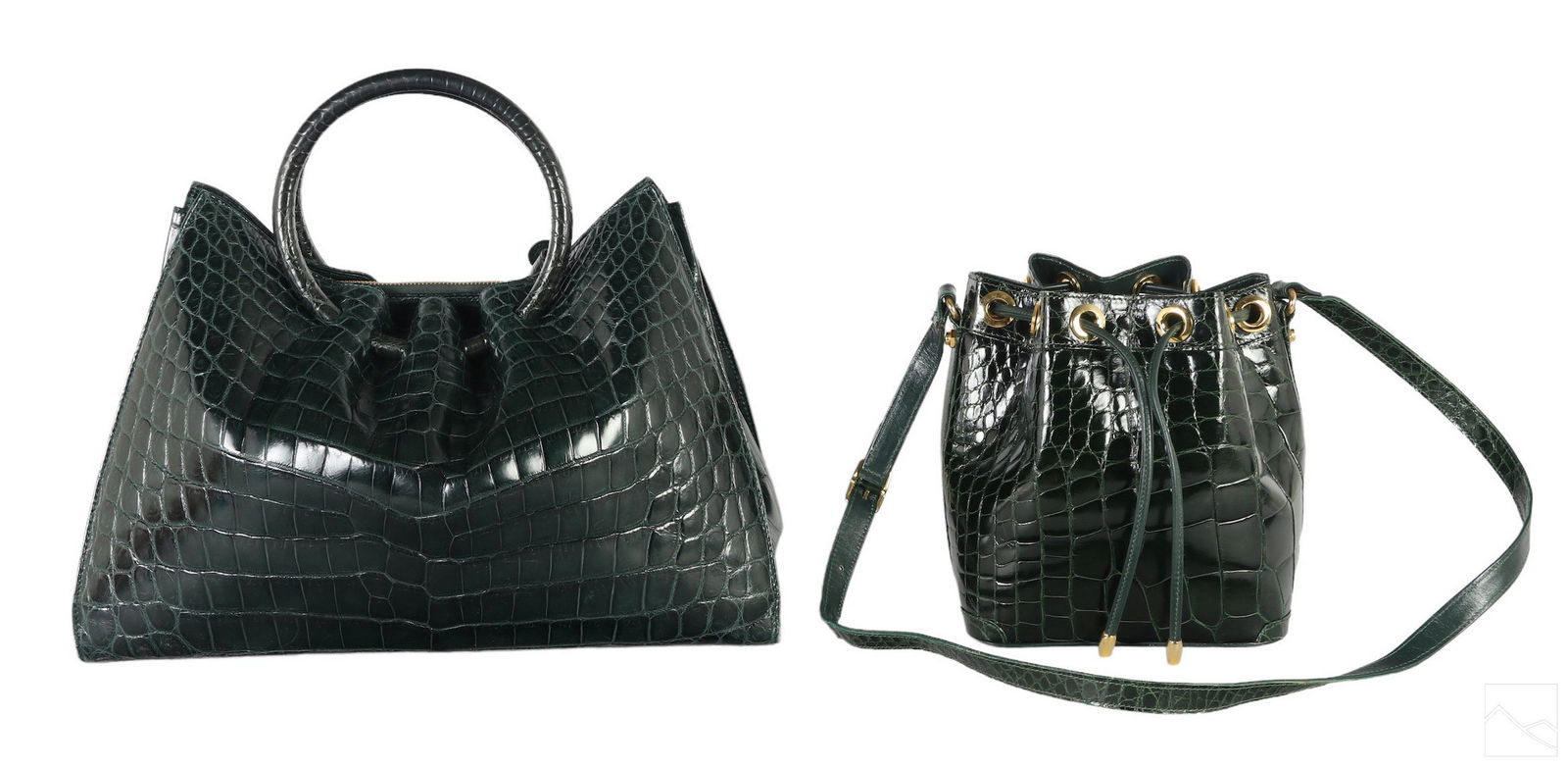 FM Allen & Lana of London Green Crocodile Handbags (1 of 7)