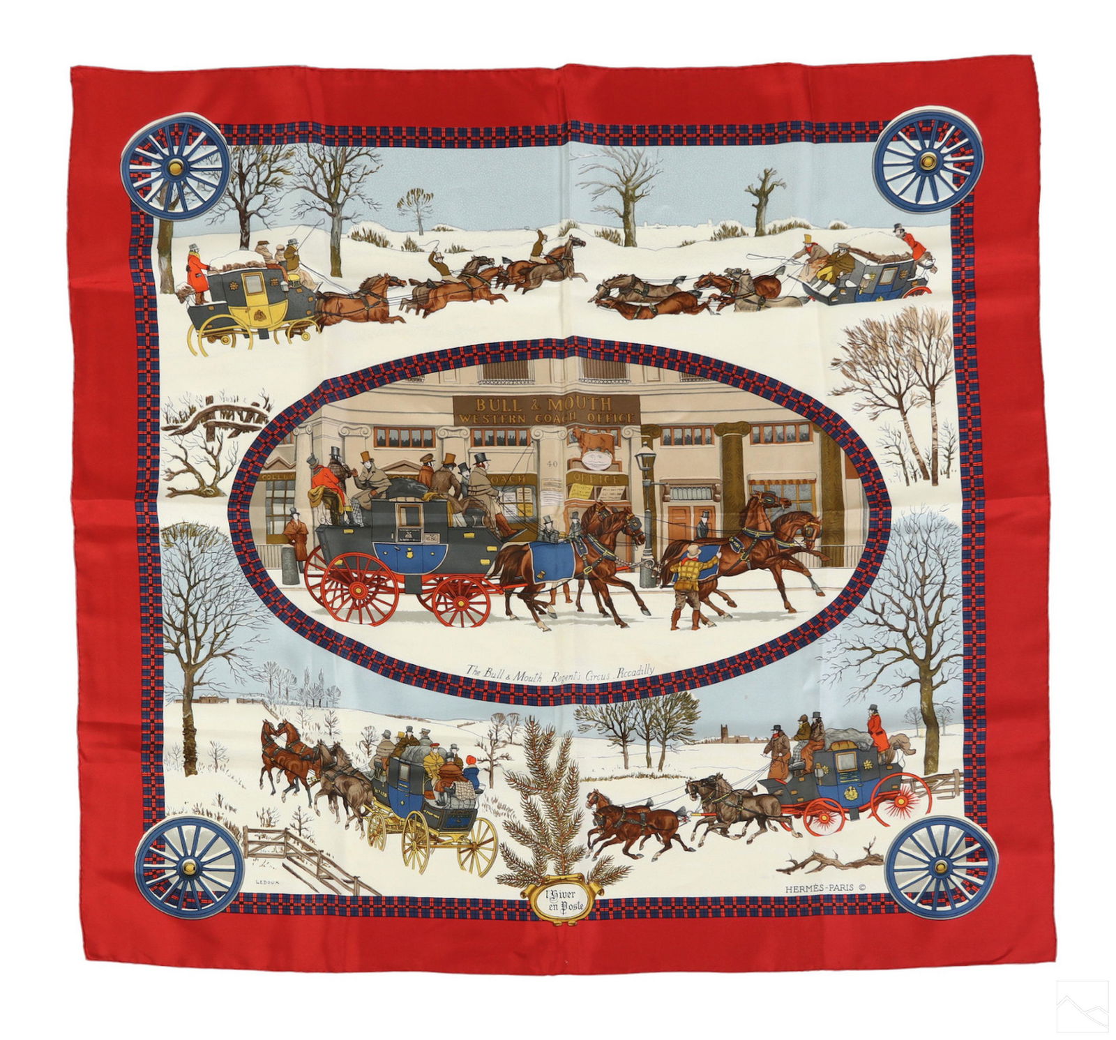 Hermes Philippe Ledoux L'Hiver En Poste Silk Scarf (1 of 5)