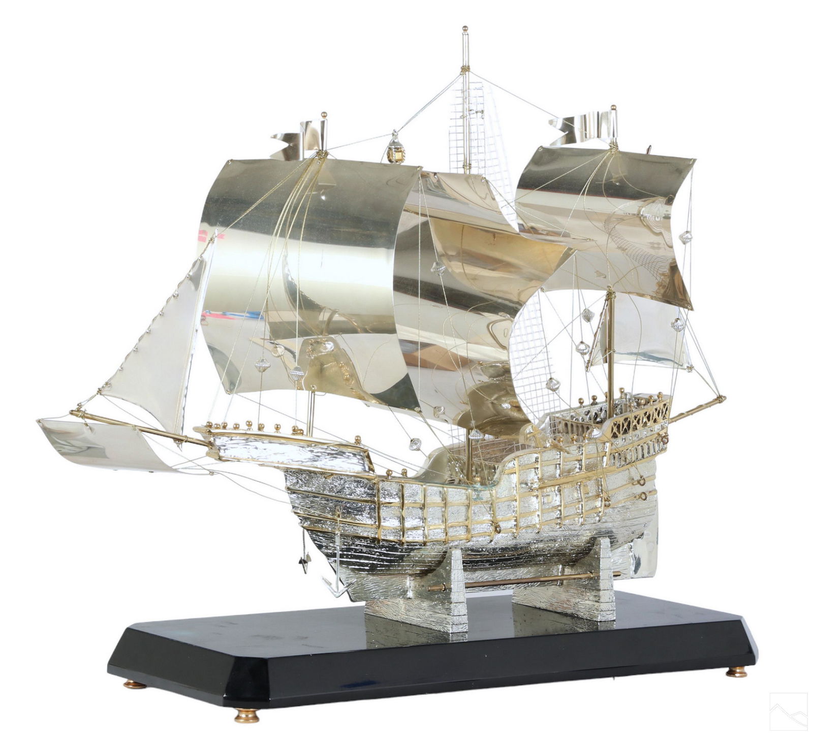 L. Soprani 20C Silverplated Galleon Ship Sculpture (1 of 7)