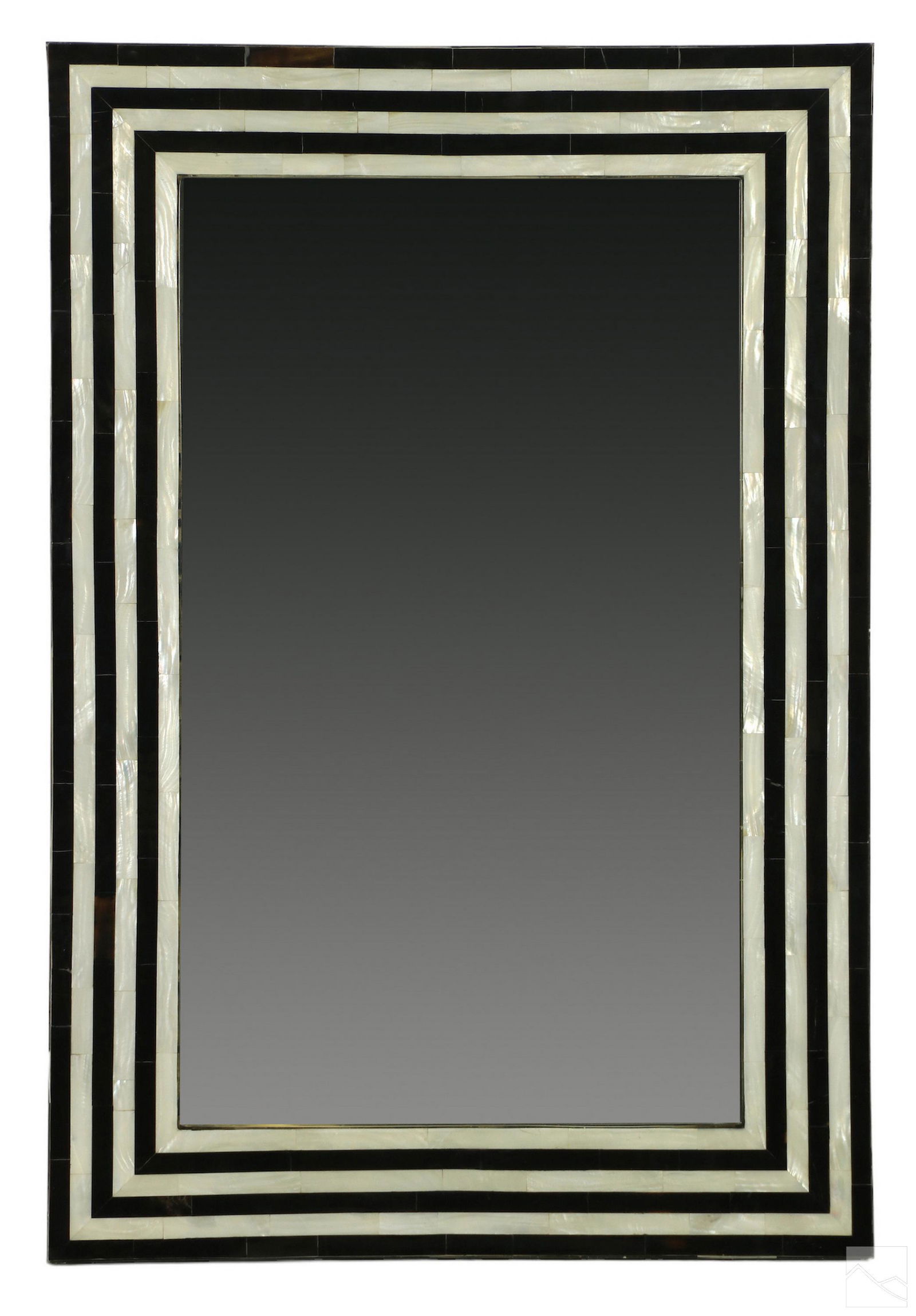 Maitland Smith Black White Tessellated Wall Mirror (1 of 3)