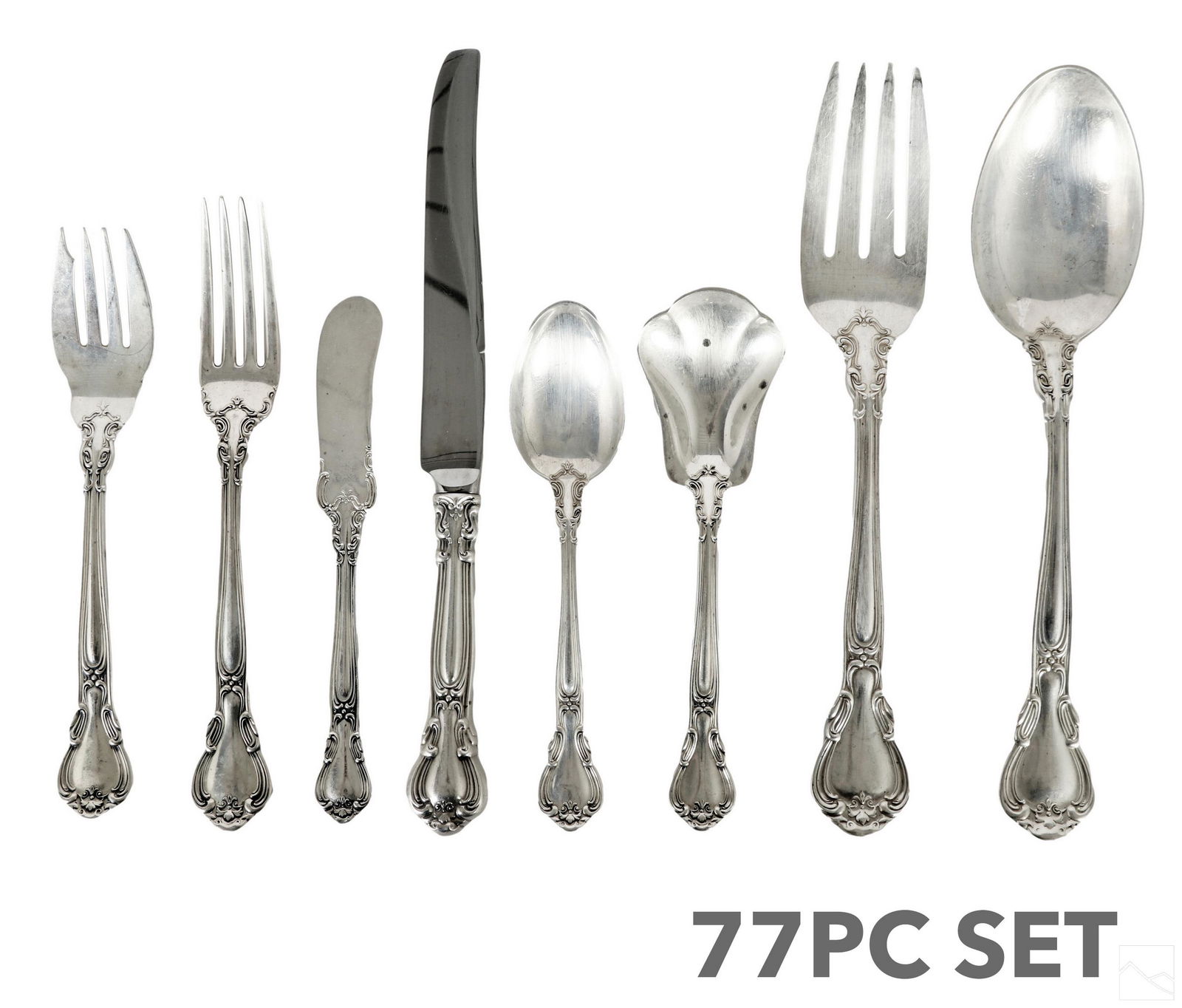 Gorham Chantilly Silver Flatware SET 77pc. 2310g. (1 of 4)