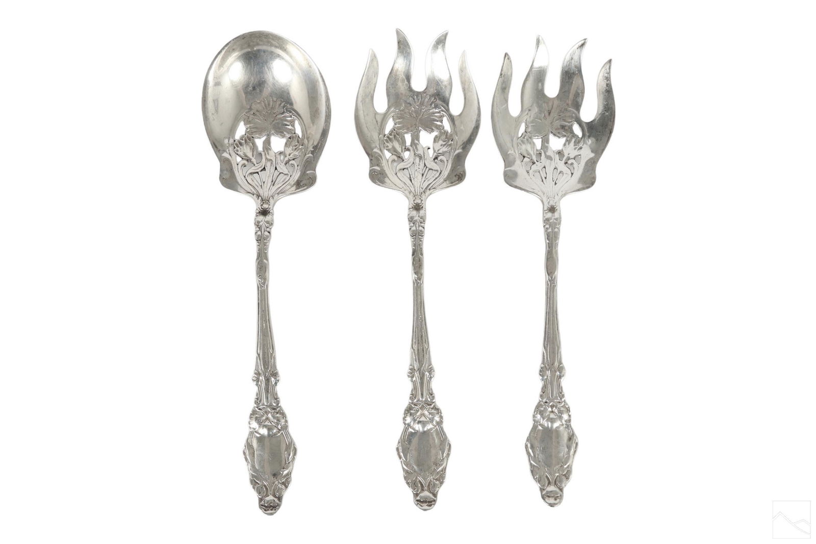 Whiting Sterling Silver Lily Forks and Spoon 360g. (1 of 4)