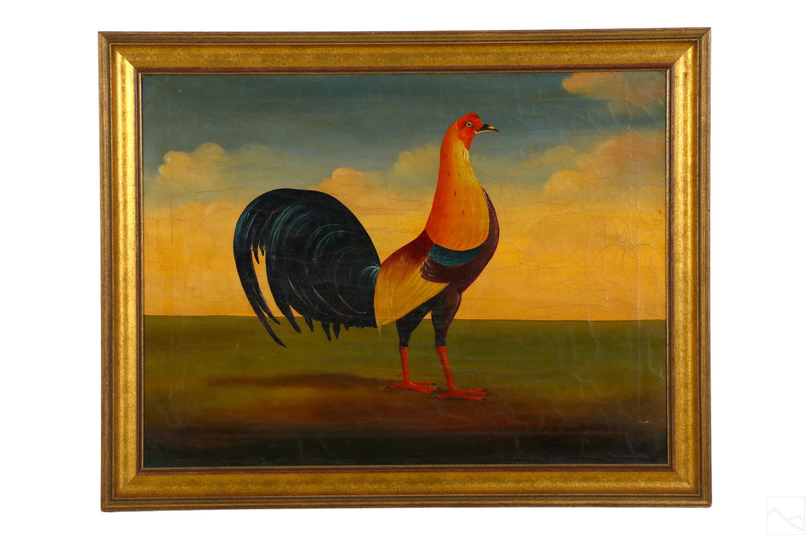 Early American School Farm Life Folk Art Painting (1 of 3)
