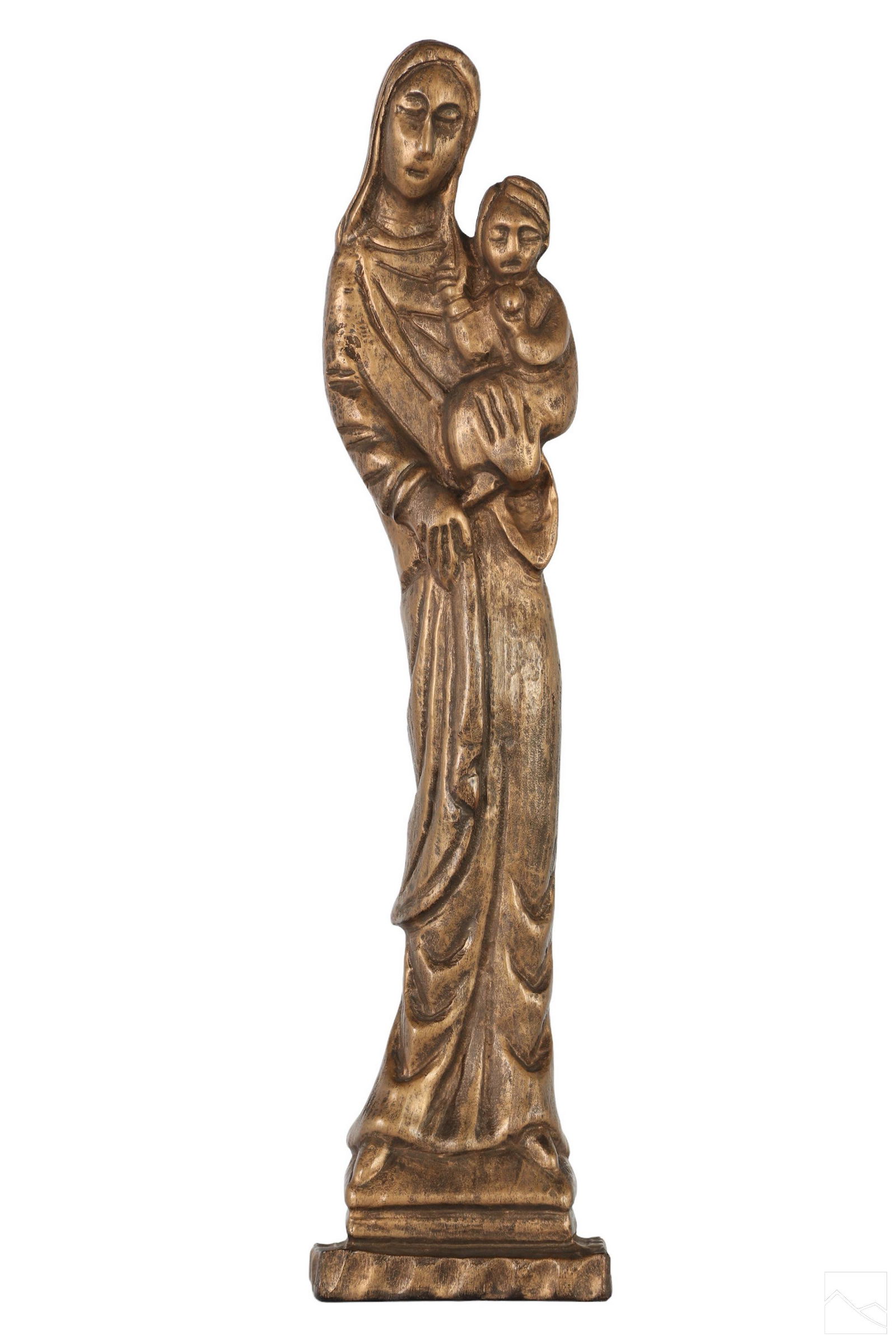 Madonna & Child Religious Gilt Carved Wood Statue (1 of 6)