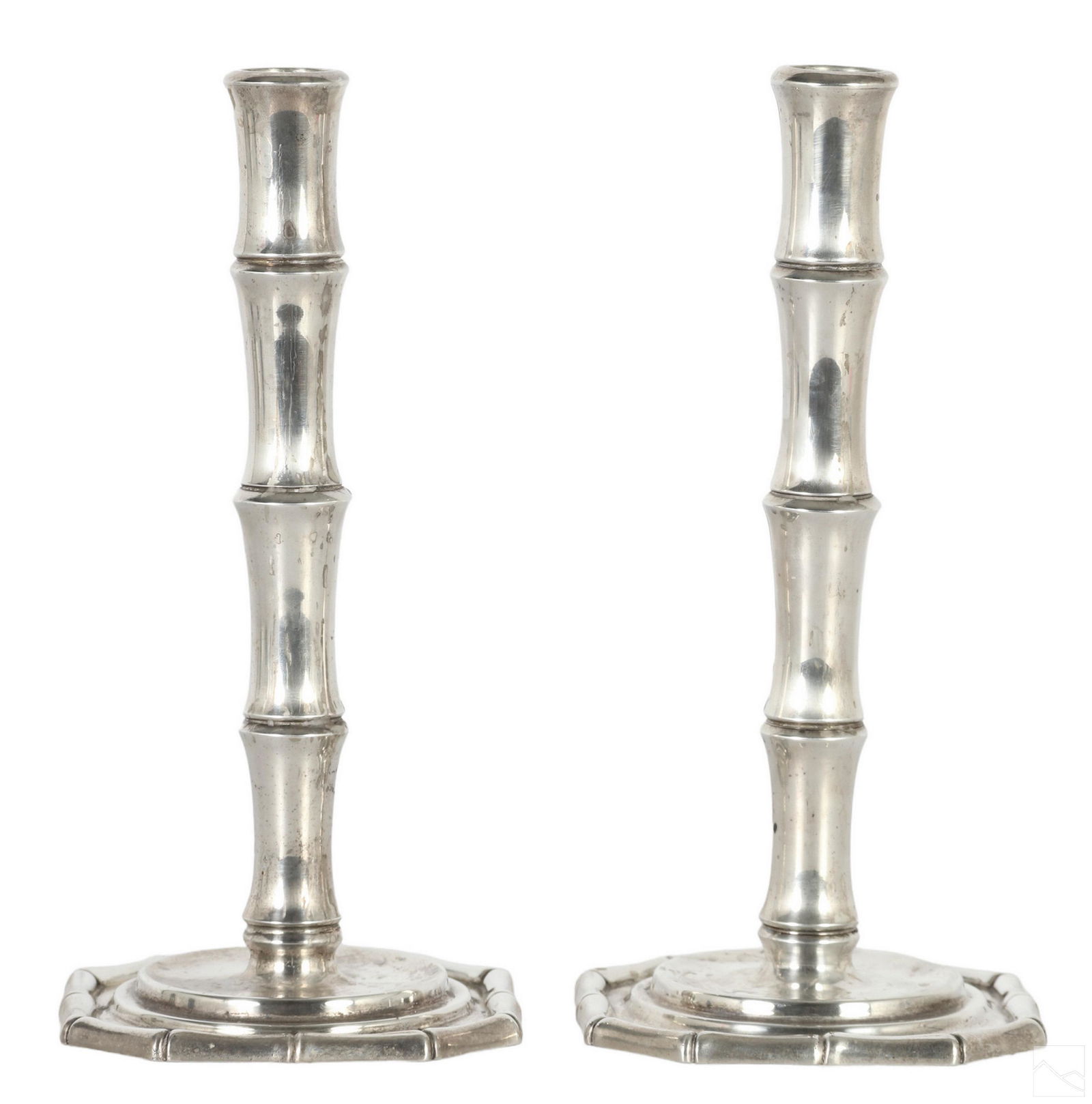 Tiffany Makers Sterling Silver Bamboo Candlesticks (1 of 5)