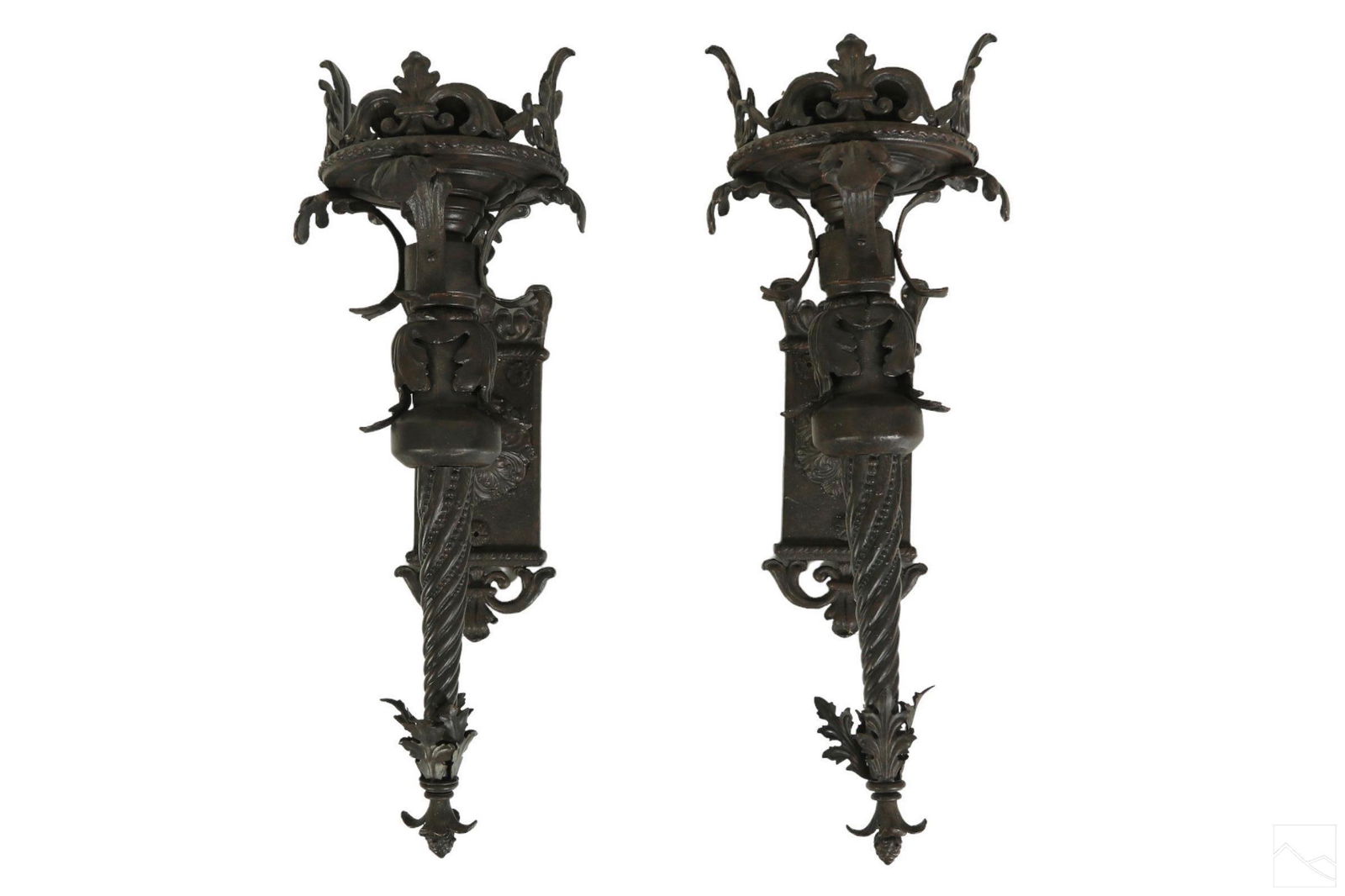 Gothic Cast Iron Theatrical Wall Sconce Torchieres (1 of 5)