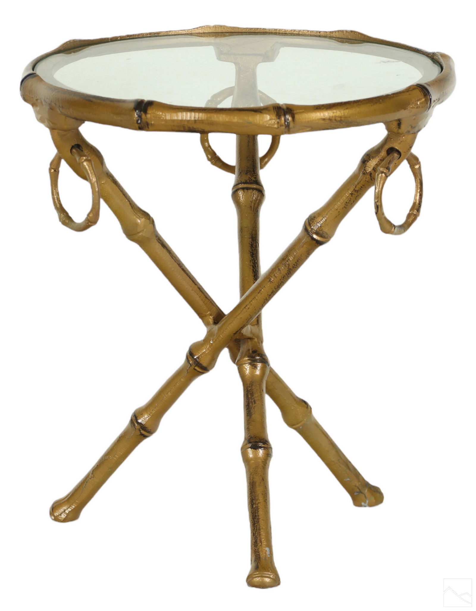 Italian Hollywood Regency Faux Bamboo Tripod Table (1 of 4)