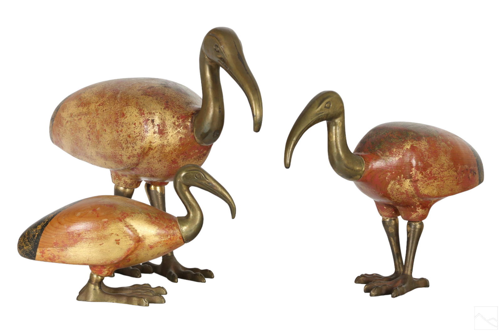 Sarreid Italian Modern Wood Brass Ibis Sculptures (1 of 6)