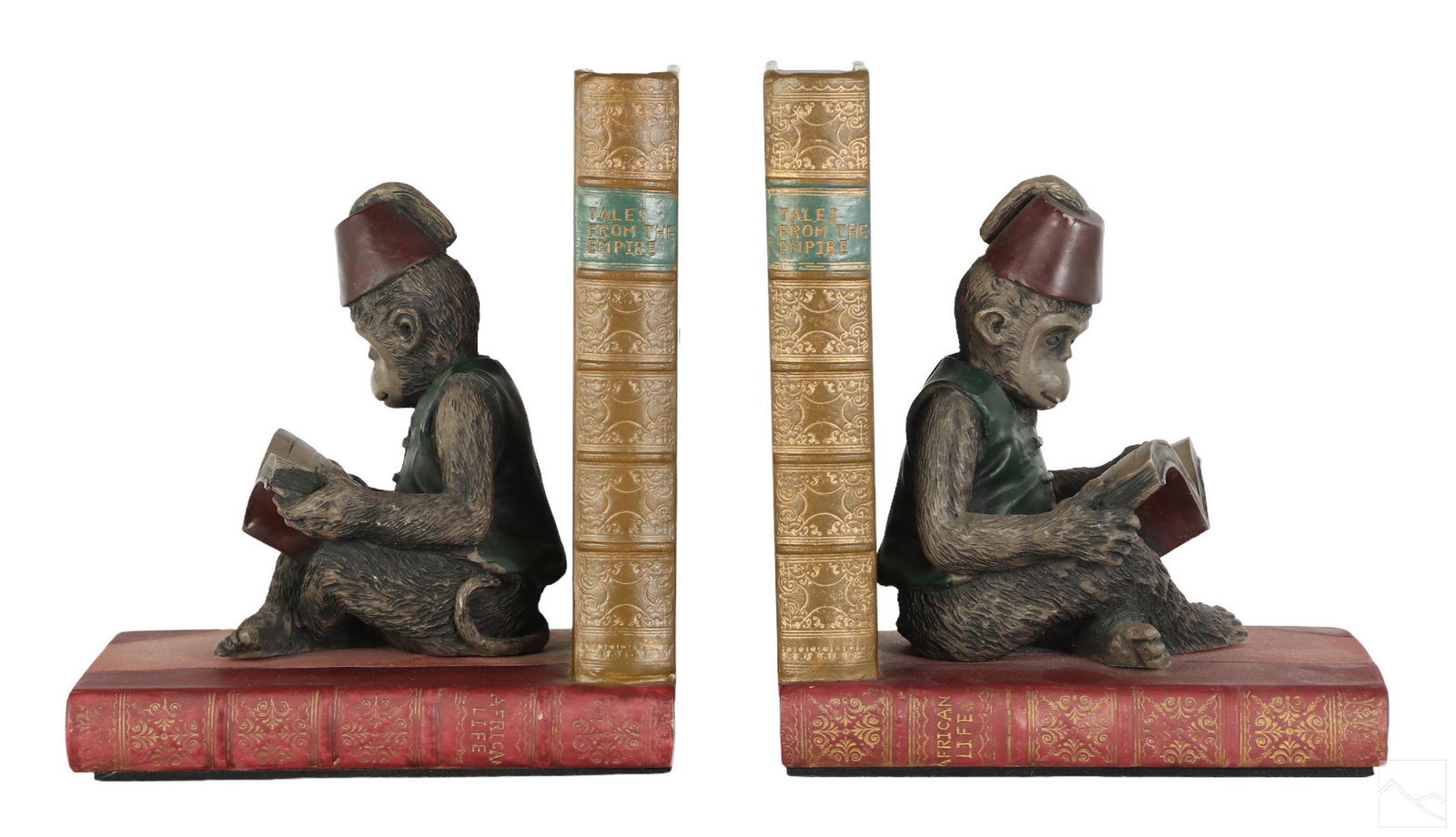 Orientalist Figural Shriner Monkey Chimps Bookends (1 of 6)