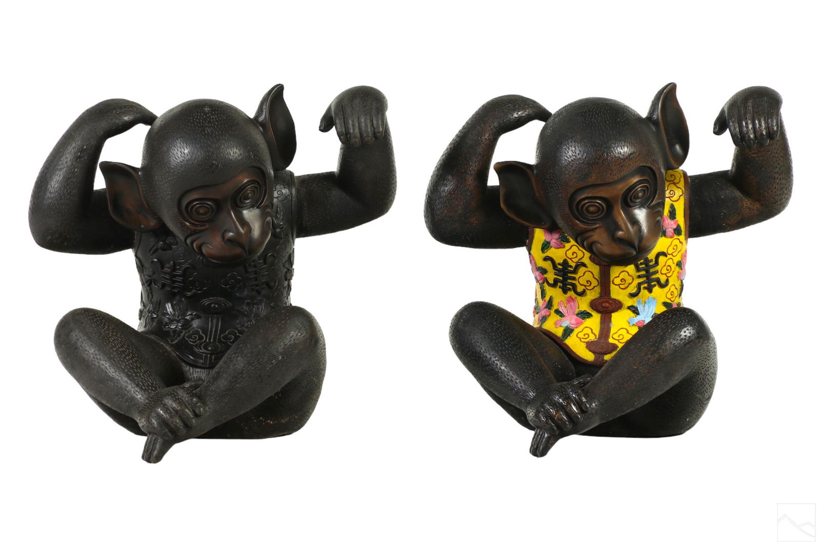 Bronze Mischievous Barrel of Monkeys Chimp Statues (1 of 7)