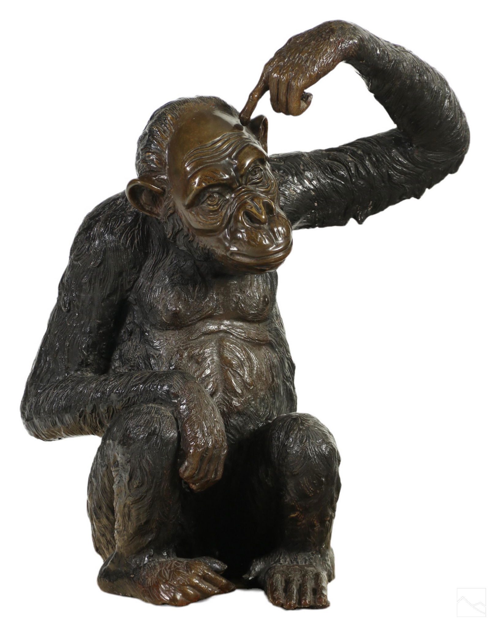 Life Size Bronze Chimpanzee Monkey Floor Sculpture (1 of 6)