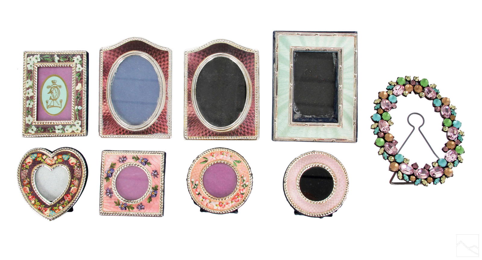 Jeweled & Enameled Miniature Photo Frames 9pc LOT (1 of 5)