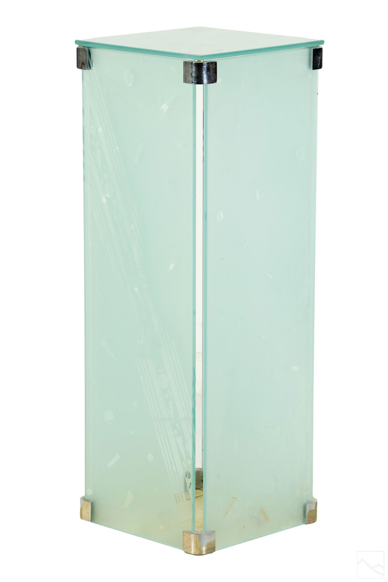 Modernist Frosted Glass Jardiniere Plinth Pedestal (1 of 5)