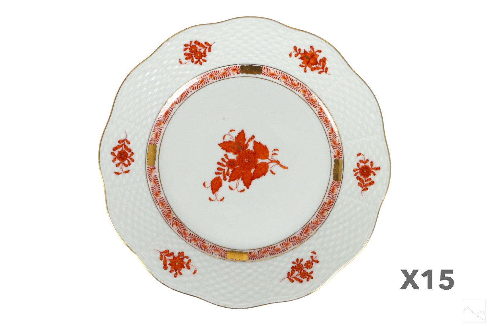 Herend Porcelain Chinese Bouquet Plates 15pc Group (1 of 6)