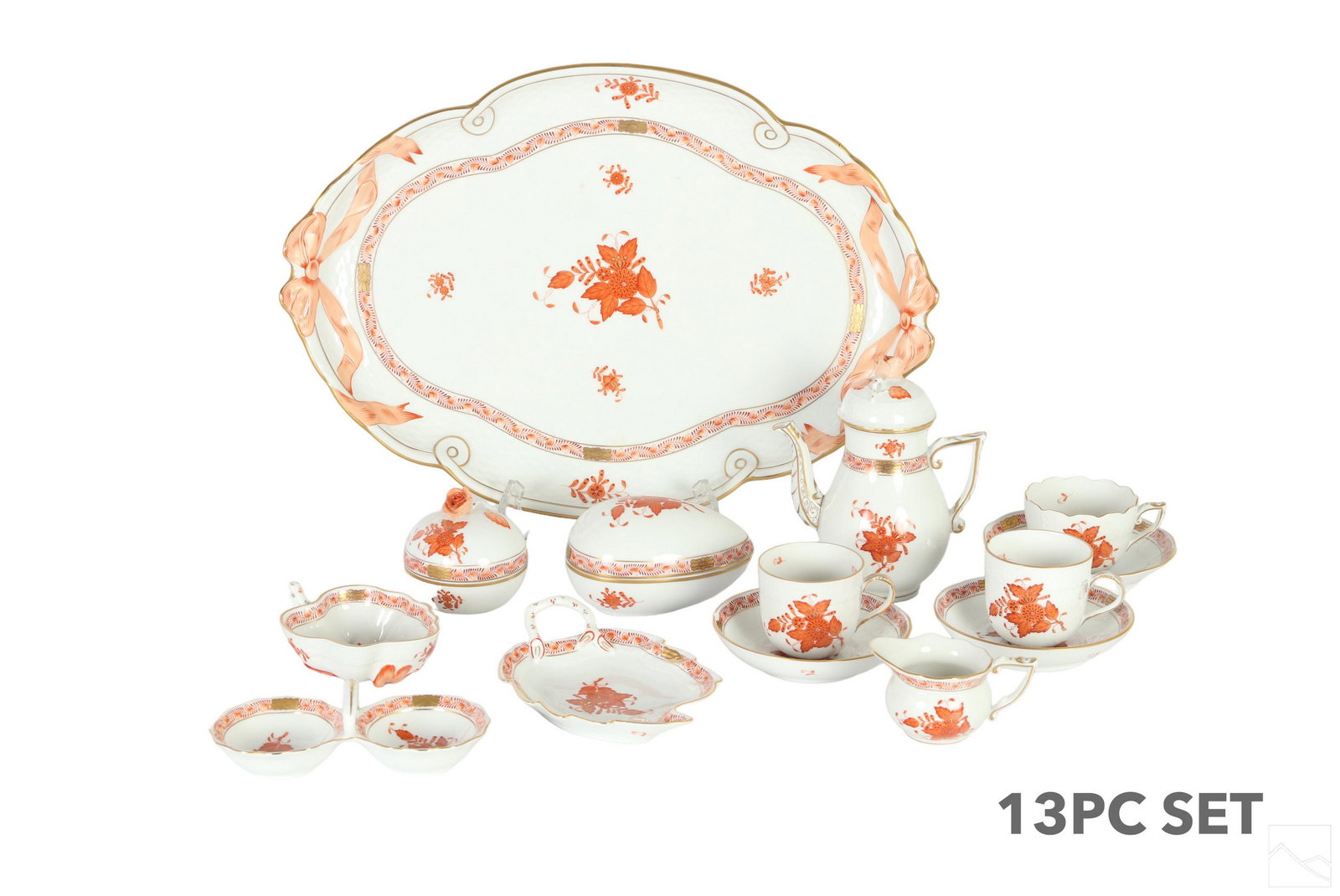 Herend Porcelain Chinese Bouquet Rust 13pc. Group (1 of 8)