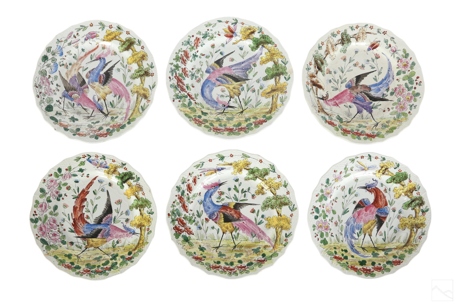 English 19C Antique Chelsea Style Porcelain Plates (1 of 5)