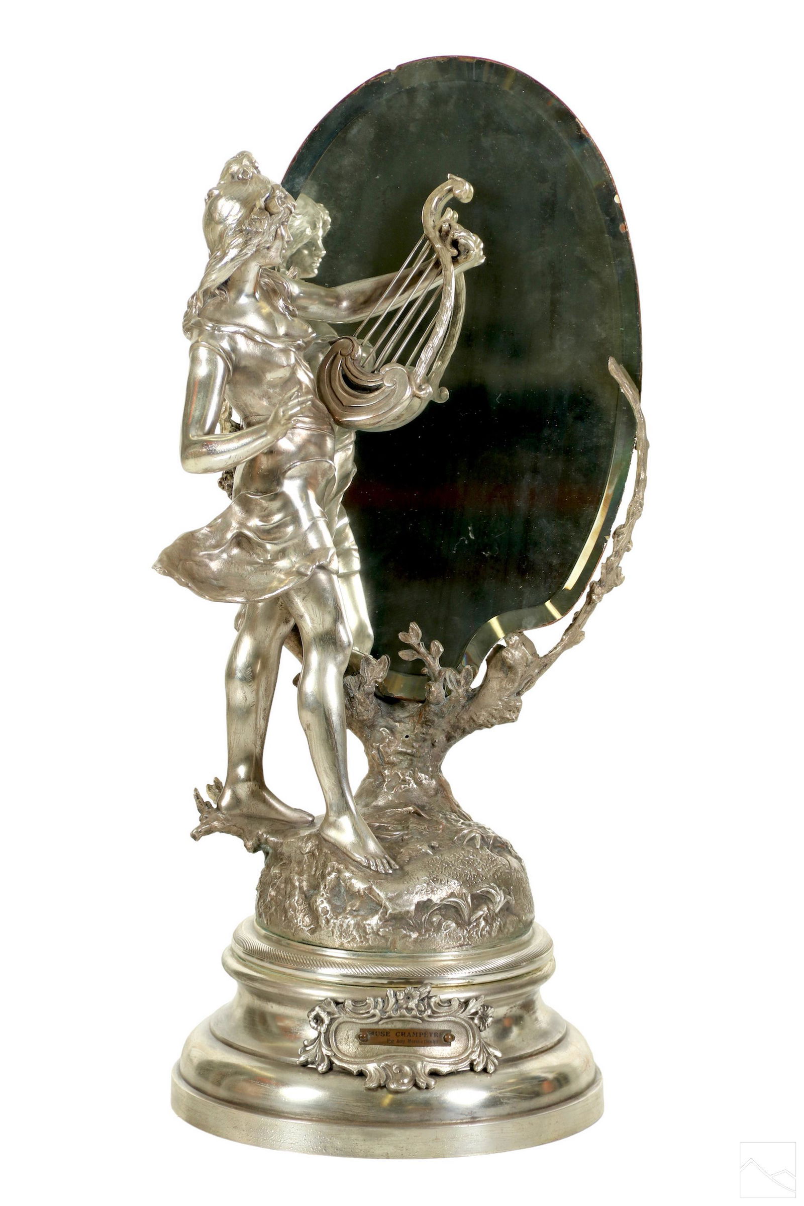 Muse Champetre Bronze Mirror after Auguste Moreau (1 of 7)