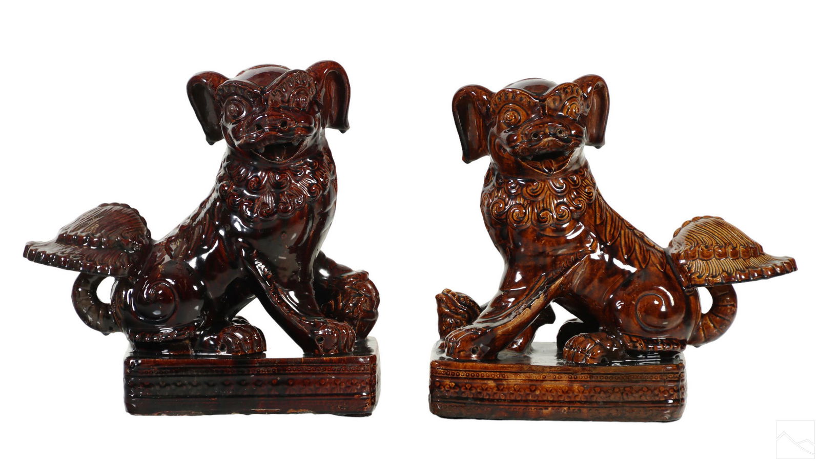 Chinese Glazed Terracotta Pottery Foo Dog Statues (1 of 5)