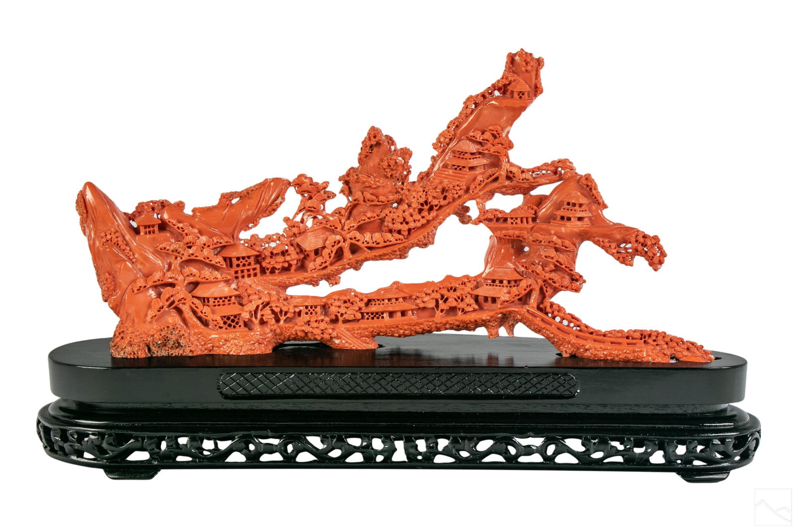 Chinese Salmon Branch Coral Landscape Statue 2130g (1 of 7)