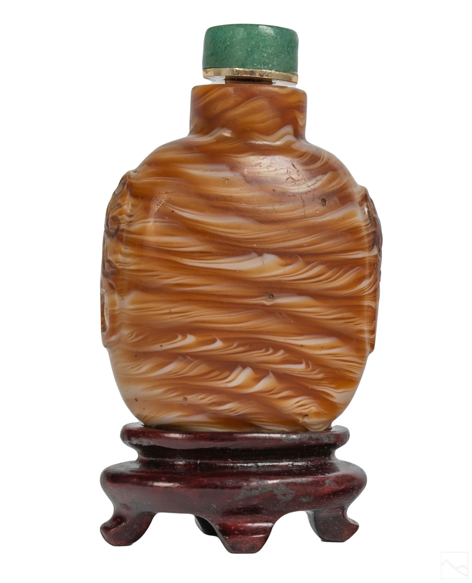Chinese Feathered Glass and Jade Snuff Bottle 68g. (1 of 5)