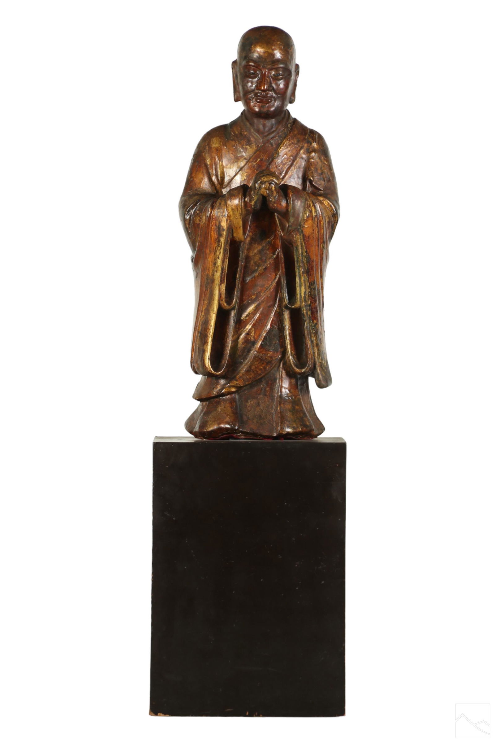 Chinese Gilt Carved Wood Figural Buddha Sculpture (1 of 7)