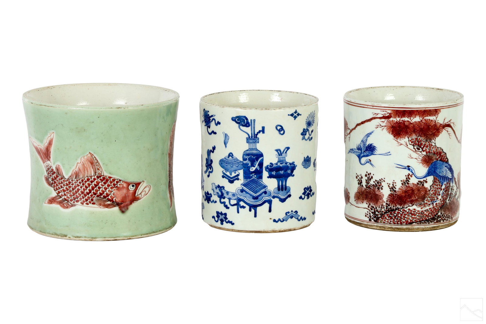 Chinese Porcelain Scholars Calligraphy Brush Pots (1 of 4)