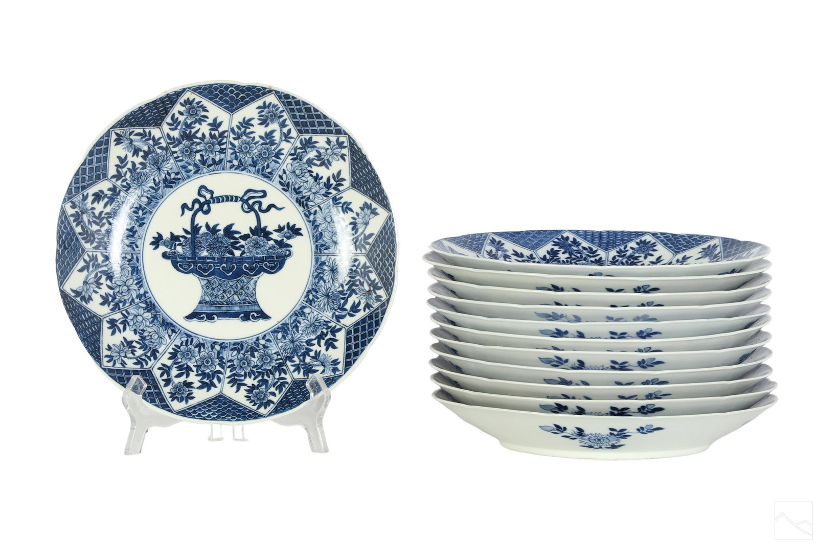 Chinese Guangxu Mark Blue & White Porcelain Plates (1 of 6)