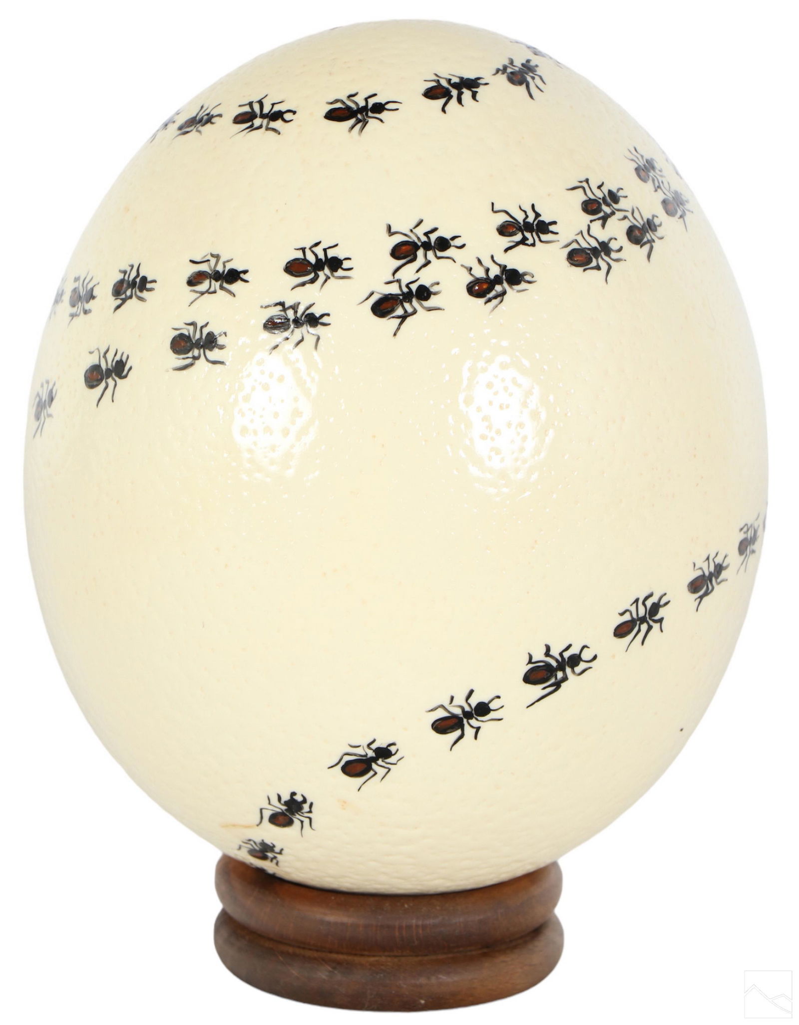 Surreal Marching Black Ant Painting on Ostrich Egg (1 of 6)