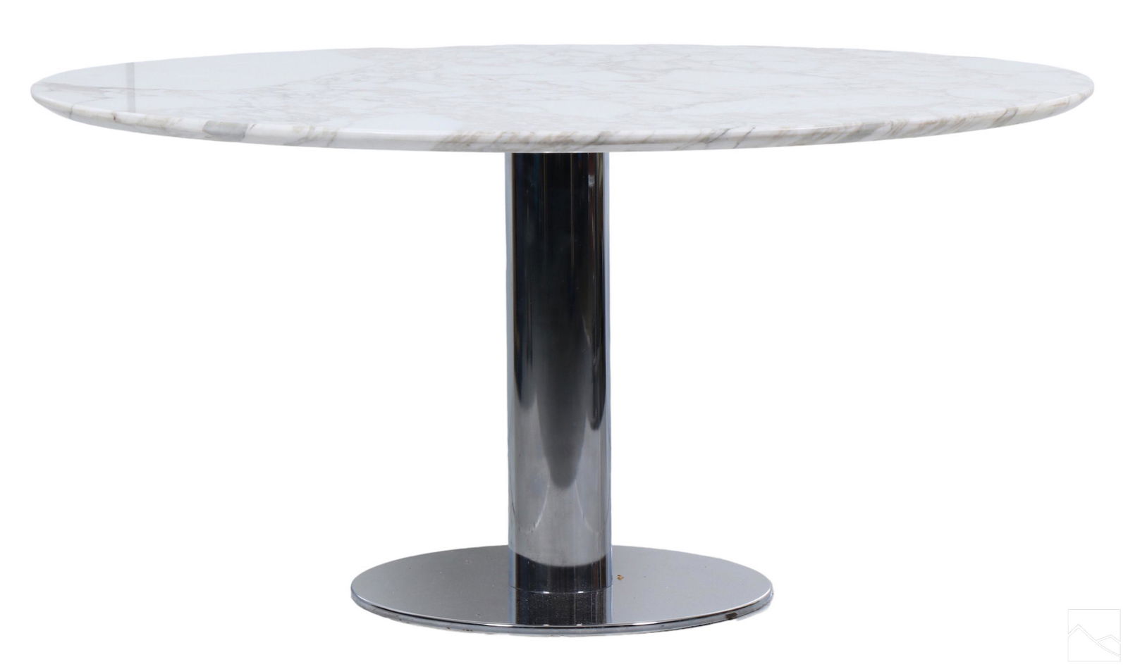 Sergio Asti Style Marble Chrome Dining Room Table (1 of 5)